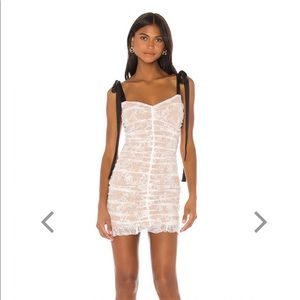 For Love & Lemons: Dolly mini dress in white lace